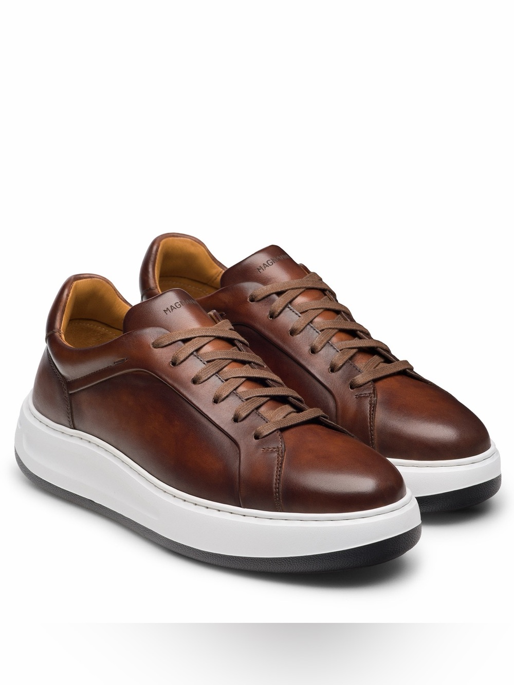 Magnanni Serino Leather Sneakers Shoes Men’s Size 11.5 Cognac Brown Retail $525